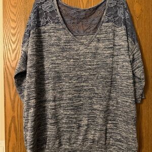 Torrid Gray Lace Trim Top
